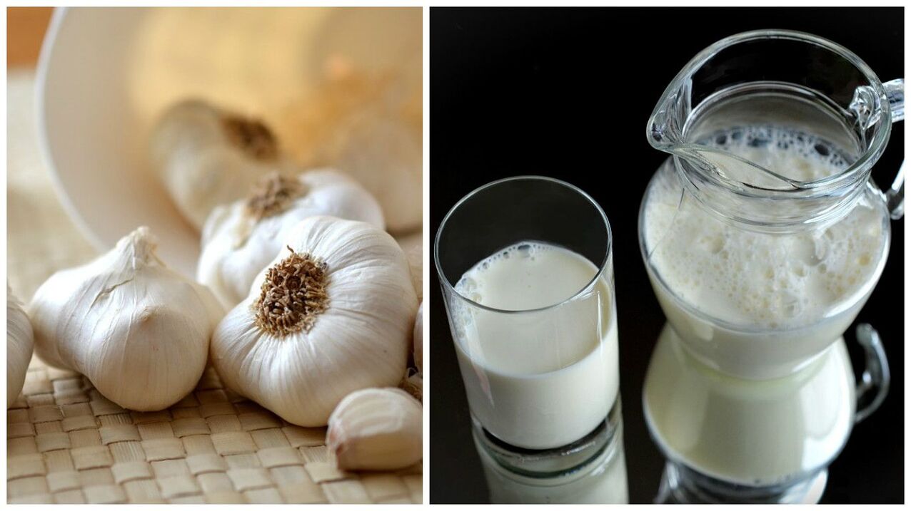 Knoblauch mit Milch gegen Parasiten